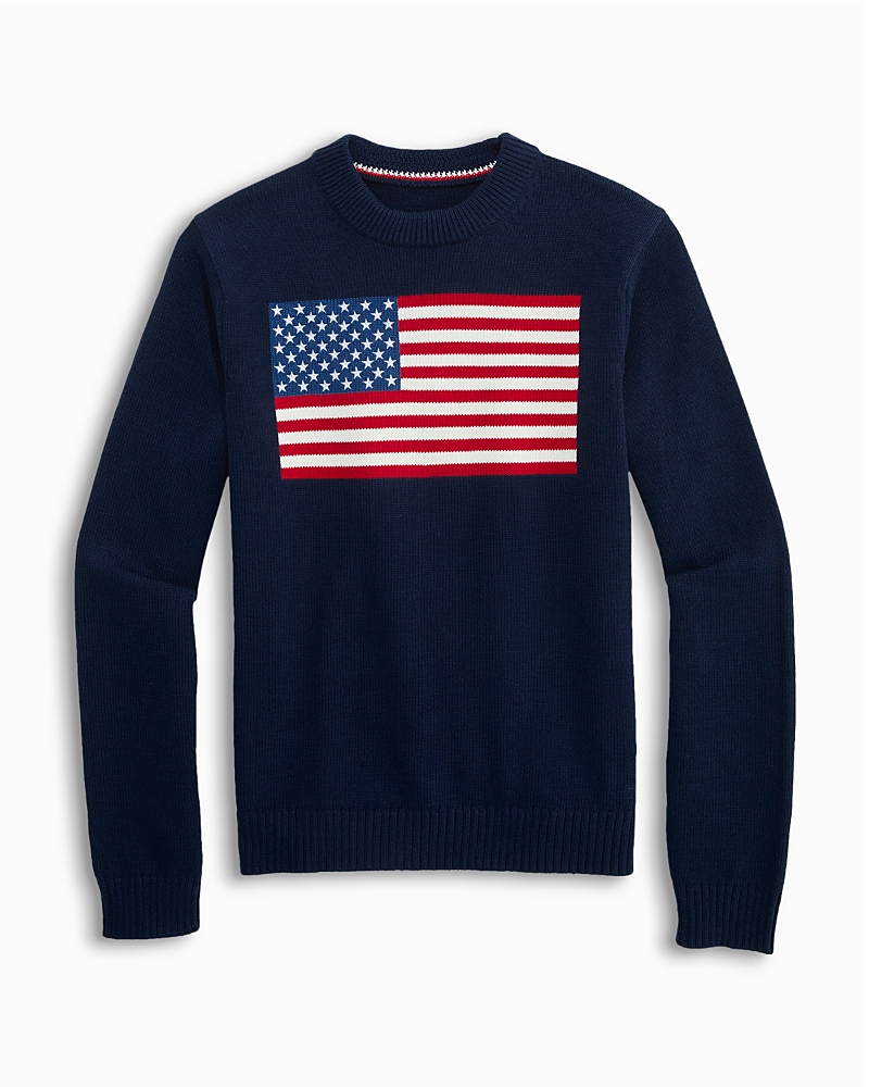 Vineyard Vines Boys' American Flag Crewneck Sweater - Little Kid, Big Kid