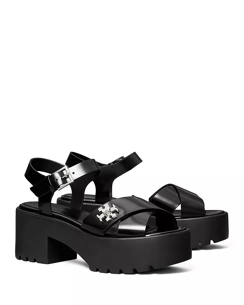 Tory Burch Women's T Lock Lug Heel Sandals