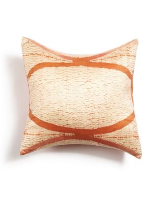 Arc Hand Crafted Shibori Print Mulberry Silk Pillow Cover, 20" x 20"