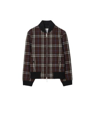 Check Wool Bomber Jacket