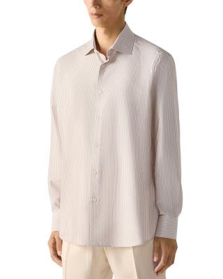Zegna Silk Dress Shirt In Multi