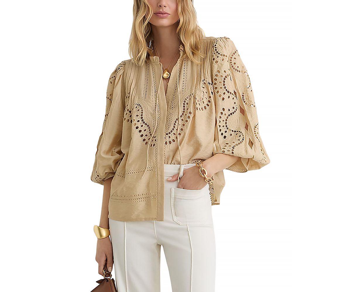 Reiss Rhiannon Cut Out Lace Blouse