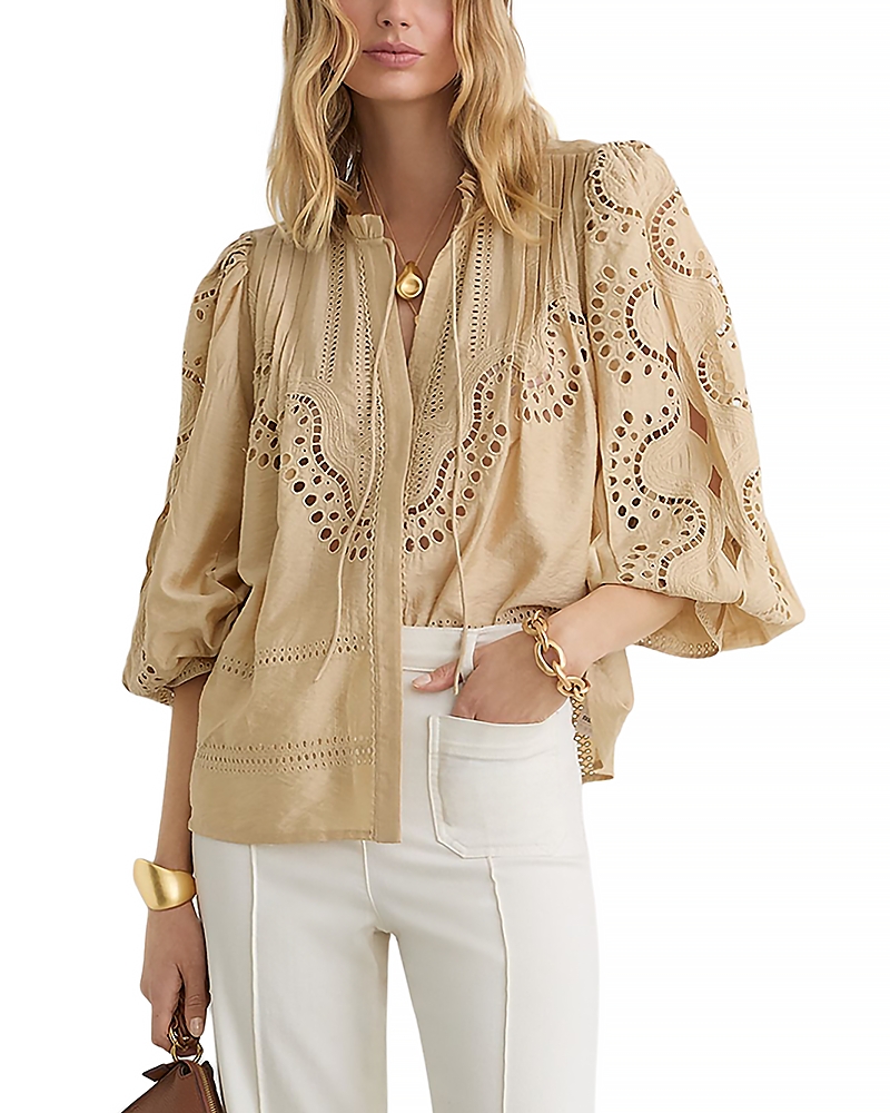 Reiss Rhiannon Cut Out Lace Blouse