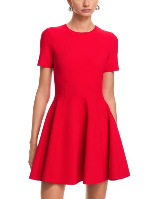 McQueen Seamed Short Sleeve Mini Dress
