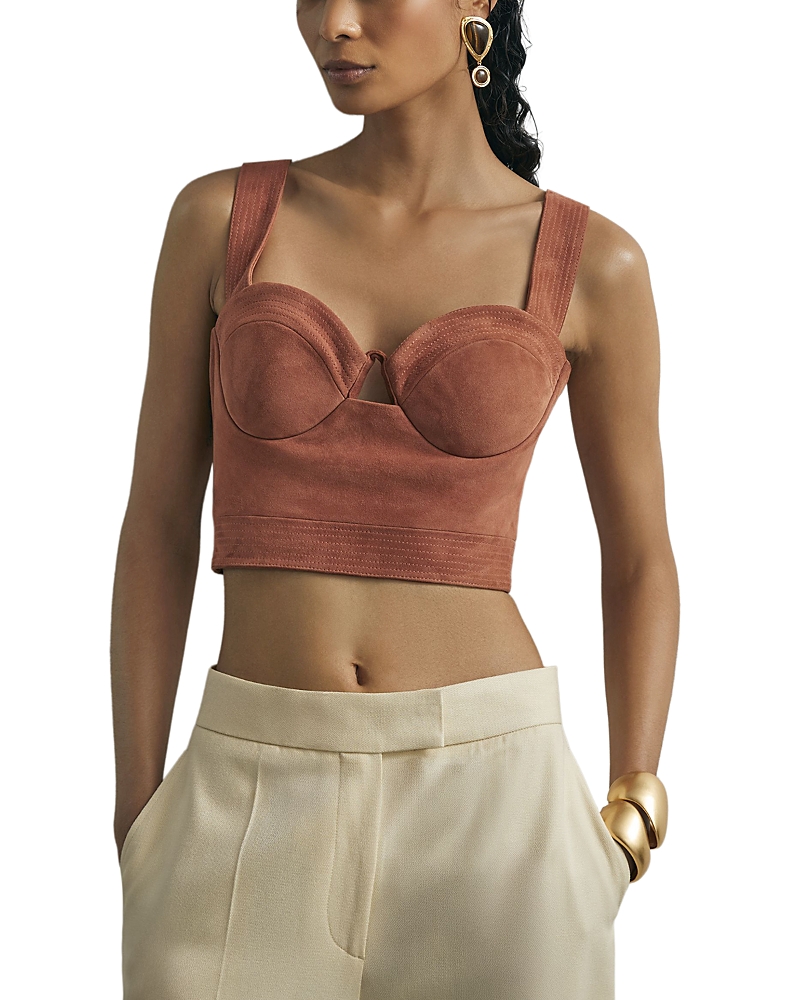 Reiss Farley Suede Bustier Top