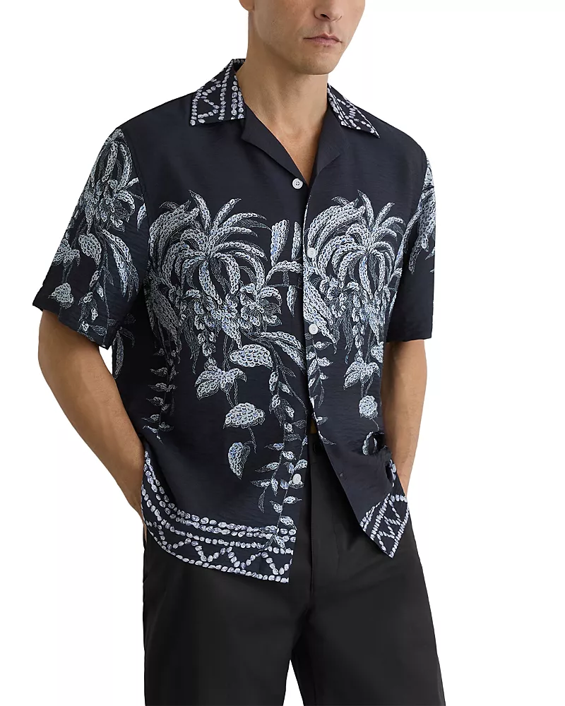 Reiss Camino Palm Print Shirt