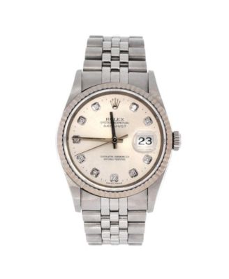  Oyster Perpetual Datejust Automatic Watch in Stainless Steel and White Gold with Diamond Markers 36mm