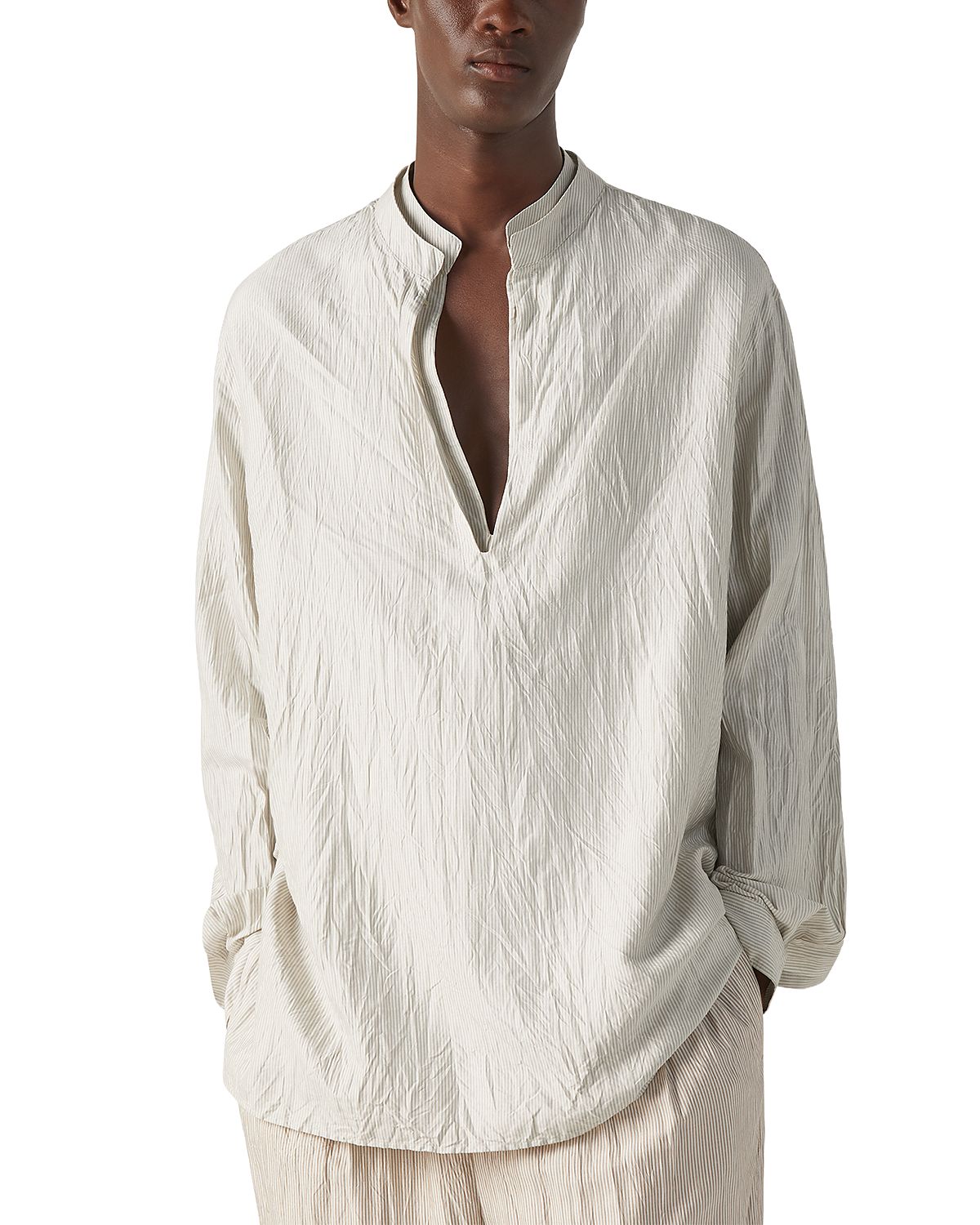 Zegna Striped Silk Shirt