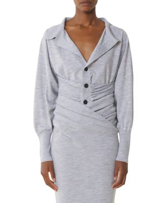  Draped Wool Cardigan