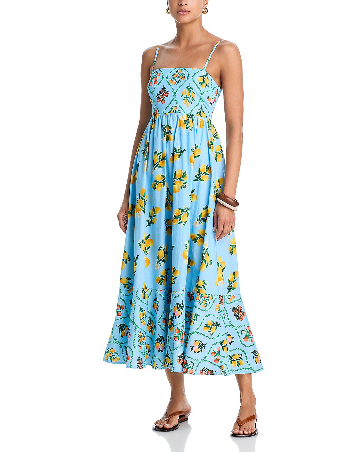 Aqua Lemon Flower Maxi Dress - Exclusive