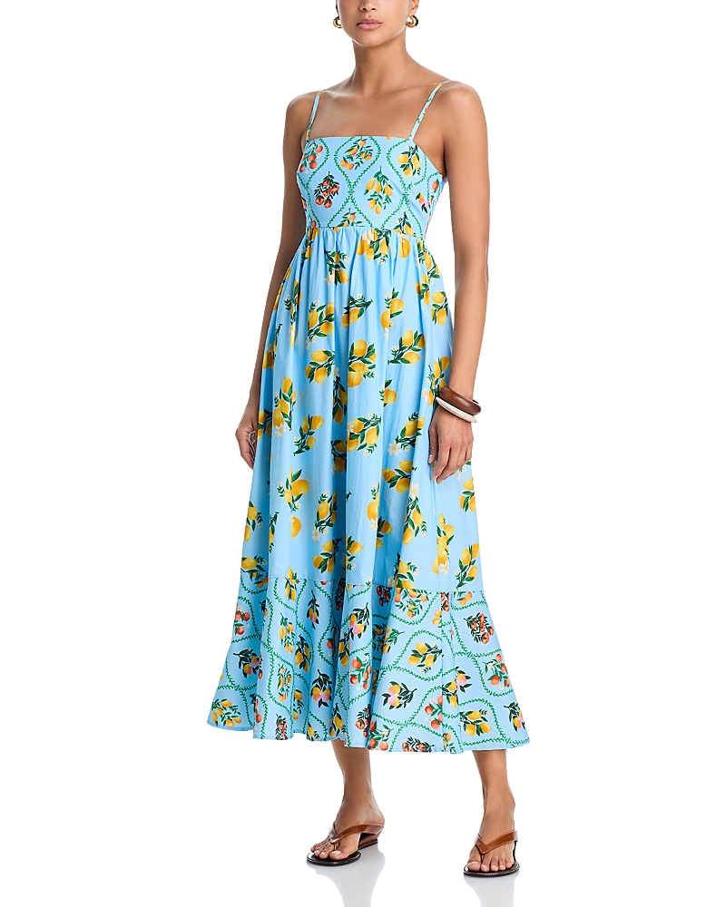 Aqua Lemon Flower Maxi Dress - Exclusive