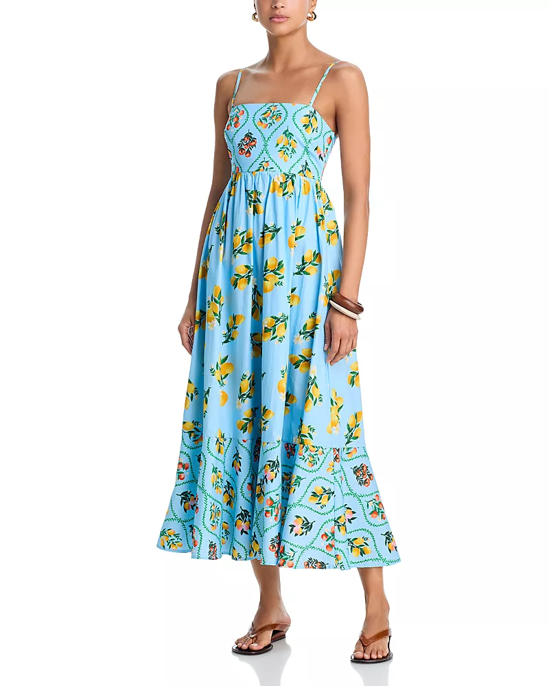 Aqua Lemon Flower Maxi Dress - Exclusive