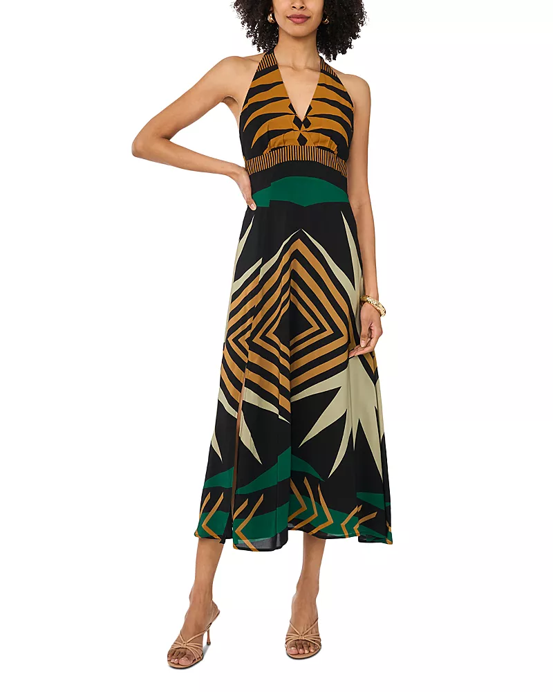 Vince Camuto Racerback V Neck Maxi Dress