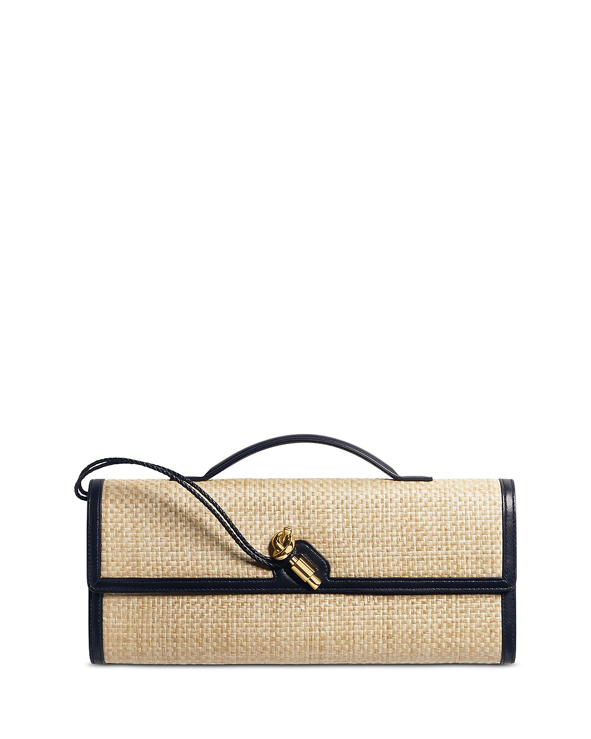 Bottega Veneta Andiamo Raffia Clutch