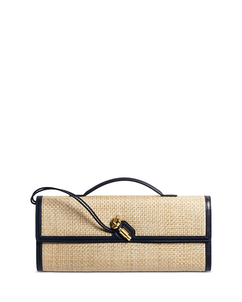 Bottega Veneta Andiamo Raffia Clutch