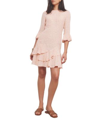  Women's Floral Print Ruffle Mini Dress