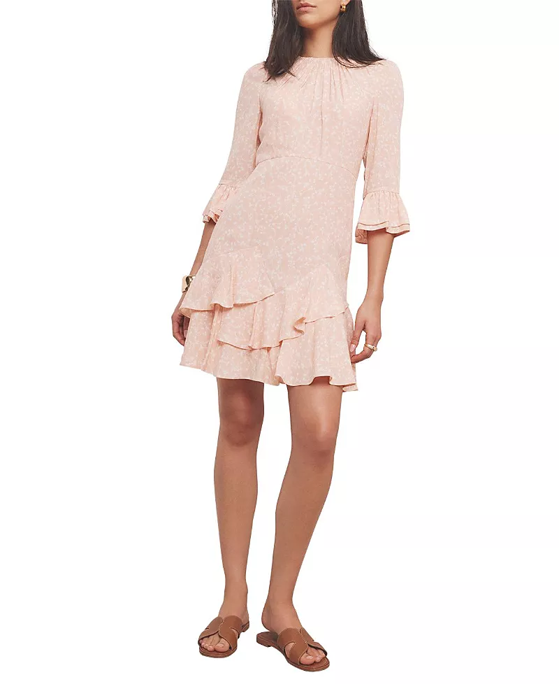 Mint Velvet Women's Floral Print Ruffle Mini Dress