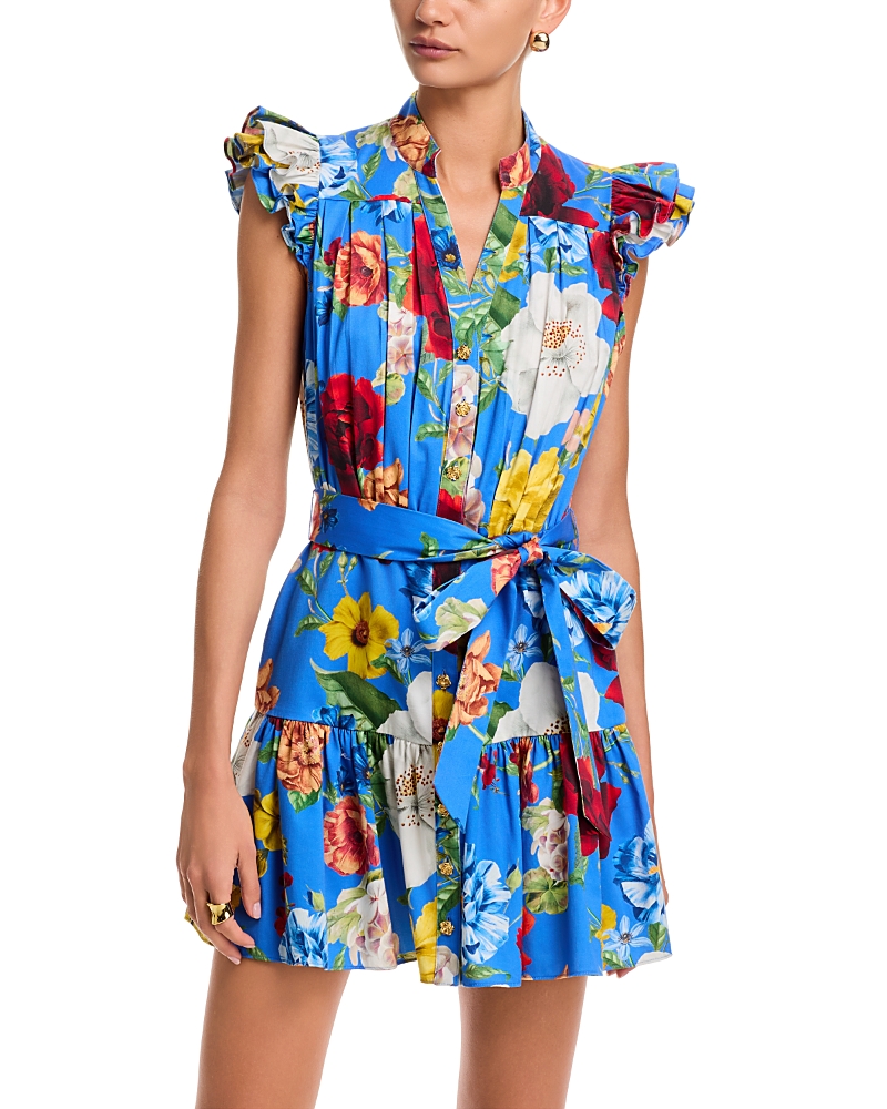 Alice and Olivia Cora Flutter Sleeve Tie Waist Dress