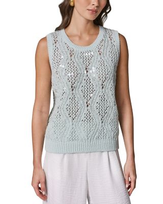Open Stitch Sequin Knit Tank
