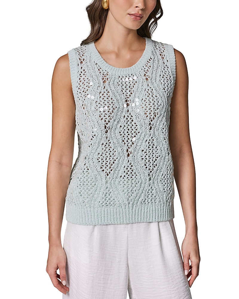 Donna Karan New York Open Stitch Sequin Knit Tank