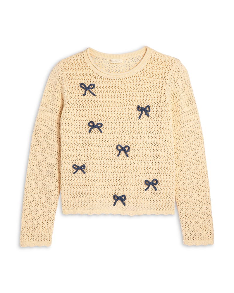 Rylee + Cru Girls' Teen Crochet Knit Pullover Sweater - Big Kid
