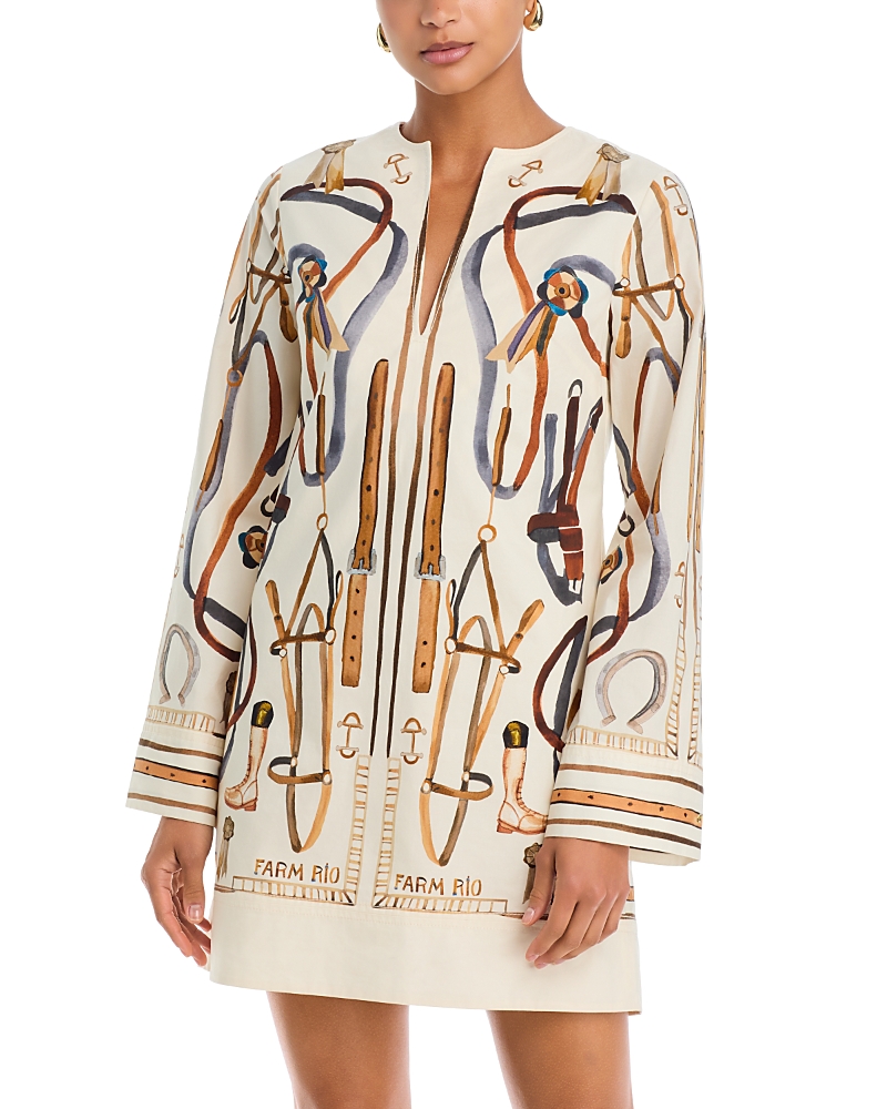 Farm Rio Equestrian Scarf Cape Mini Dress