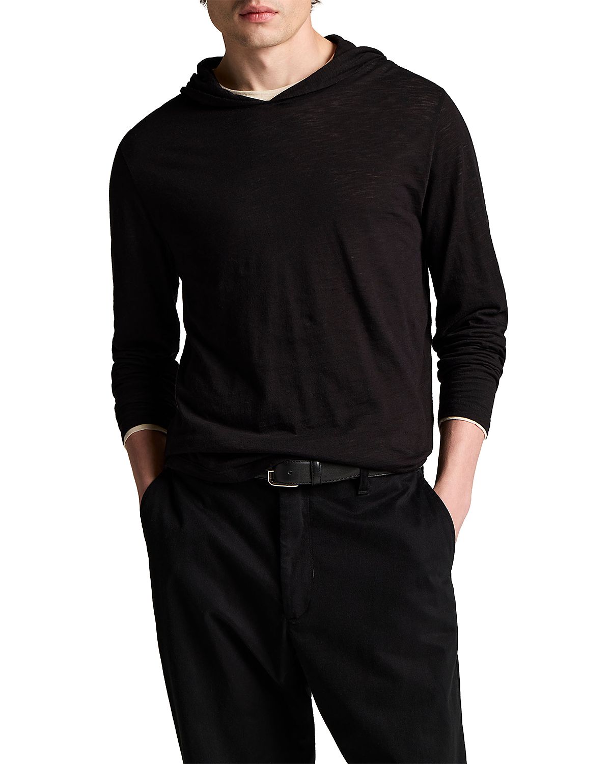 Vince Fine Slub Double Layer Pullover Hoodie