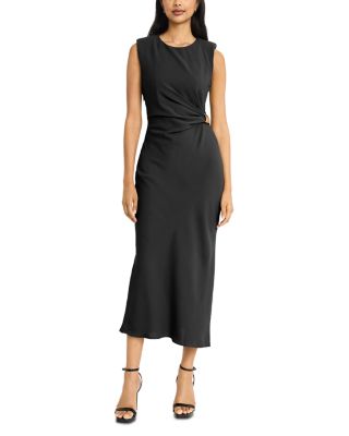 Donna Morgan Sleeveless Ruched Waist Midi Dress