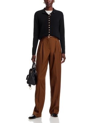 100% Cashmere Mock Neck Cardigan - Exclusive - thumbnail 2