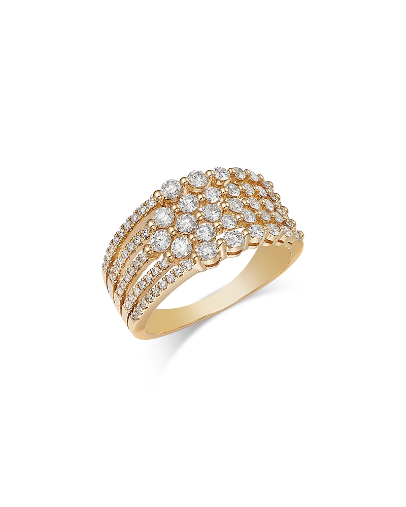 Bloomingdale's Fine Collection Diamond Multirow Statement Ring in 14K Yellow Gold, 1.0 tcw