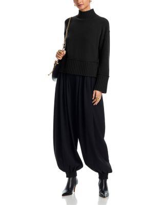 100% Cashmere Boxy Mock Neck Sweater - Exclusive - thumbnail 2
