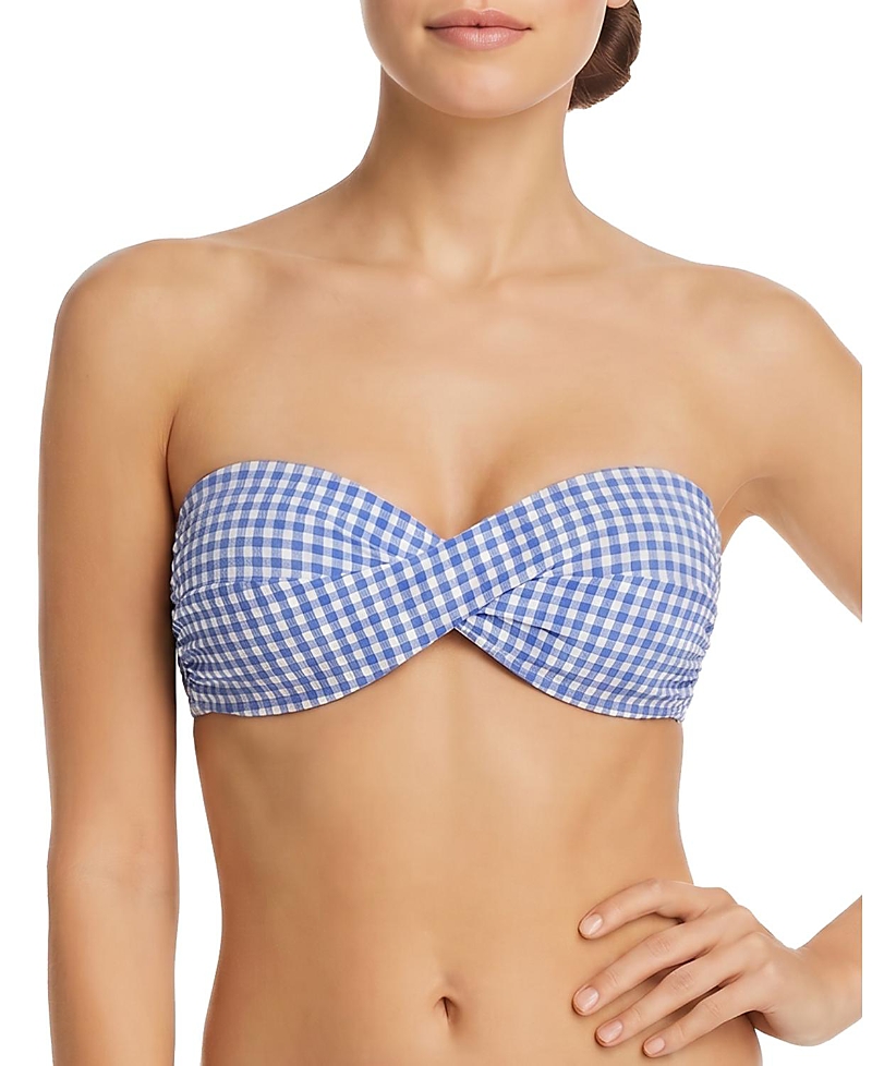 Change of Scenery Loryn Twist Bandeau Gingham Bikini Top