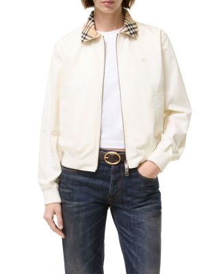 Cropped Tropical Gabardine Hayfield Bomber Jacket
