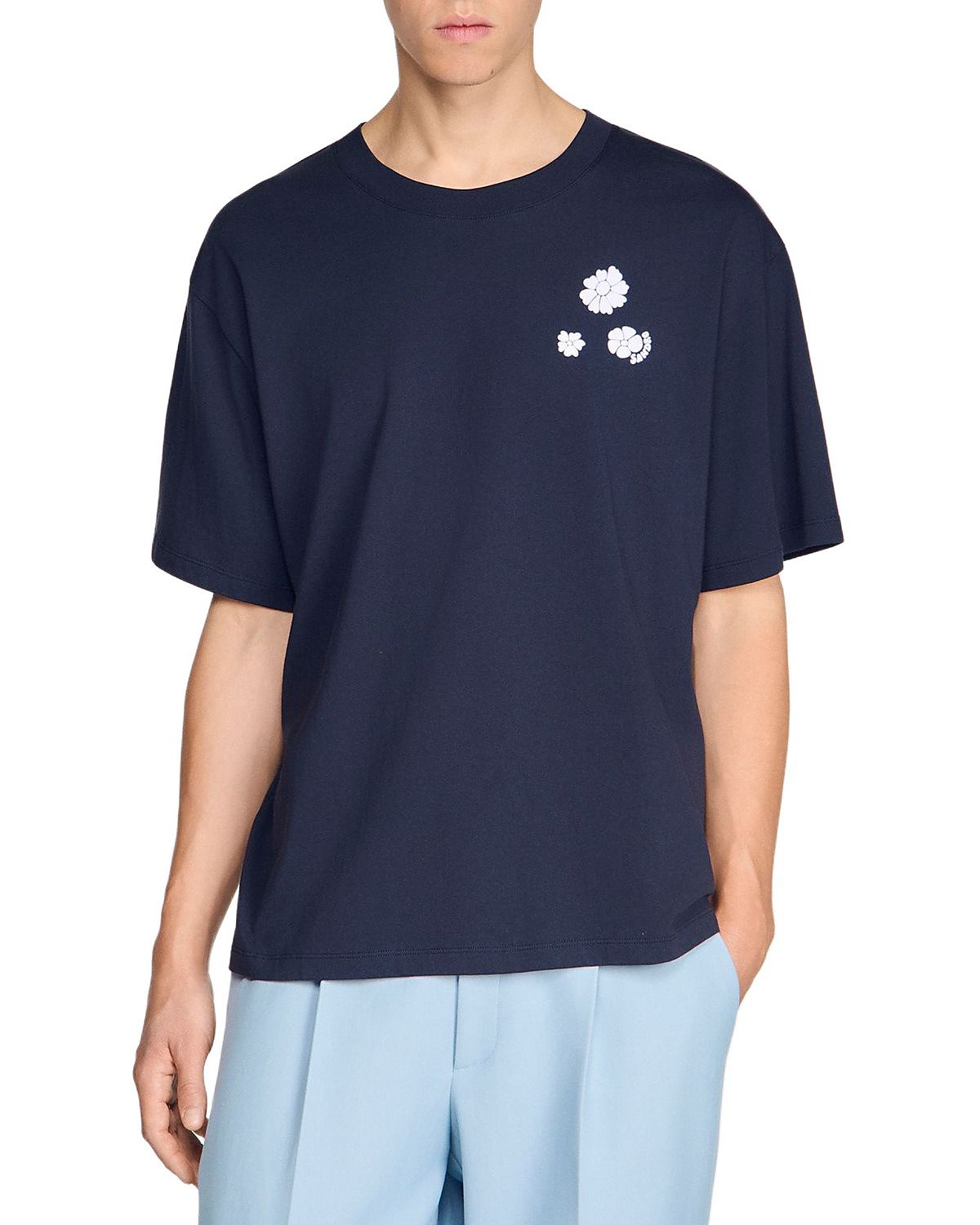 Sandro Flower Flock Graphic T-Shirt
