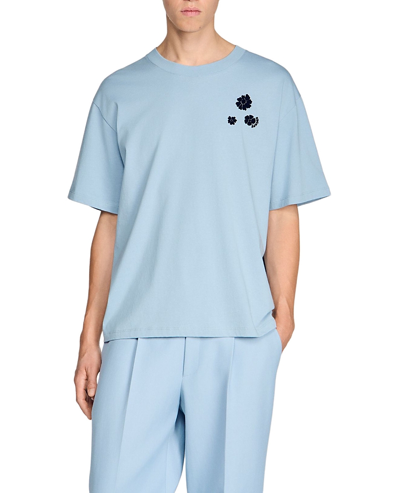 Sandro Flower Flock Graphic T-Shirt