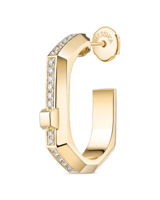 Messika 18K White Gold Diamond Moderniste Hoop Earring