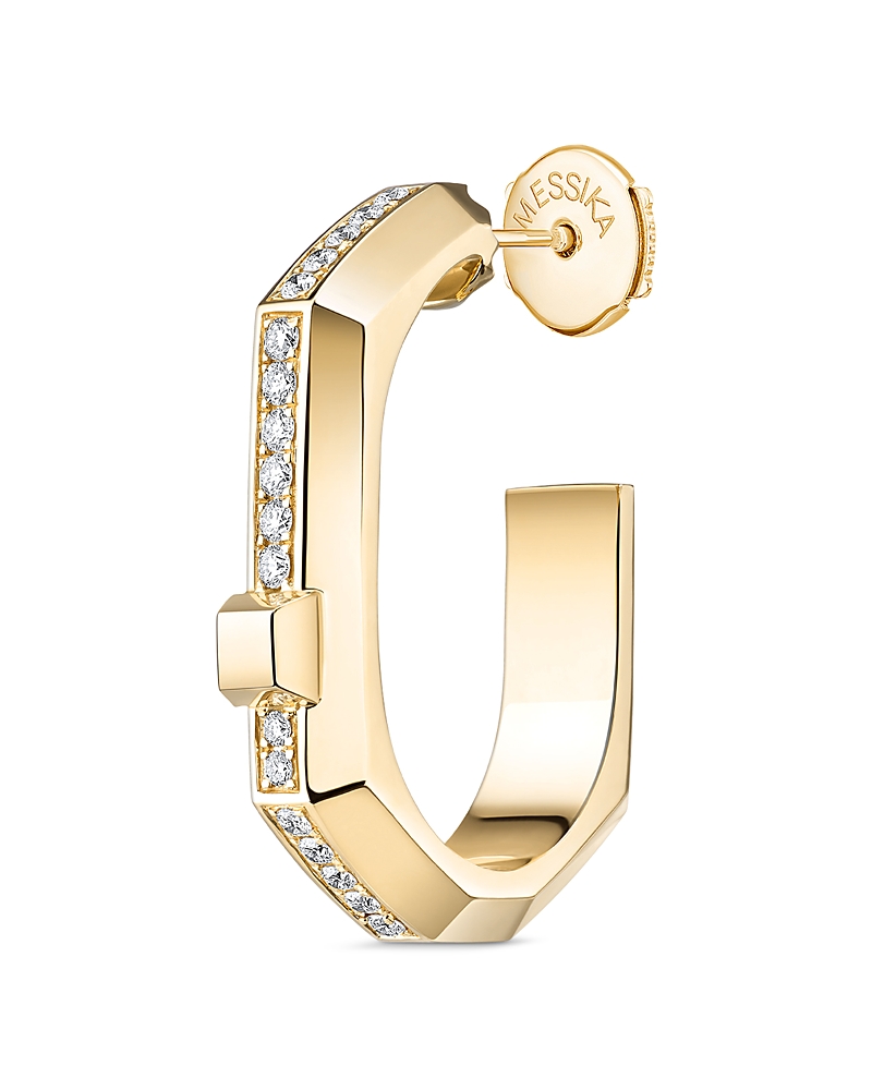 Messika 18K White Gold Diamond Moderniste Hoop Earring