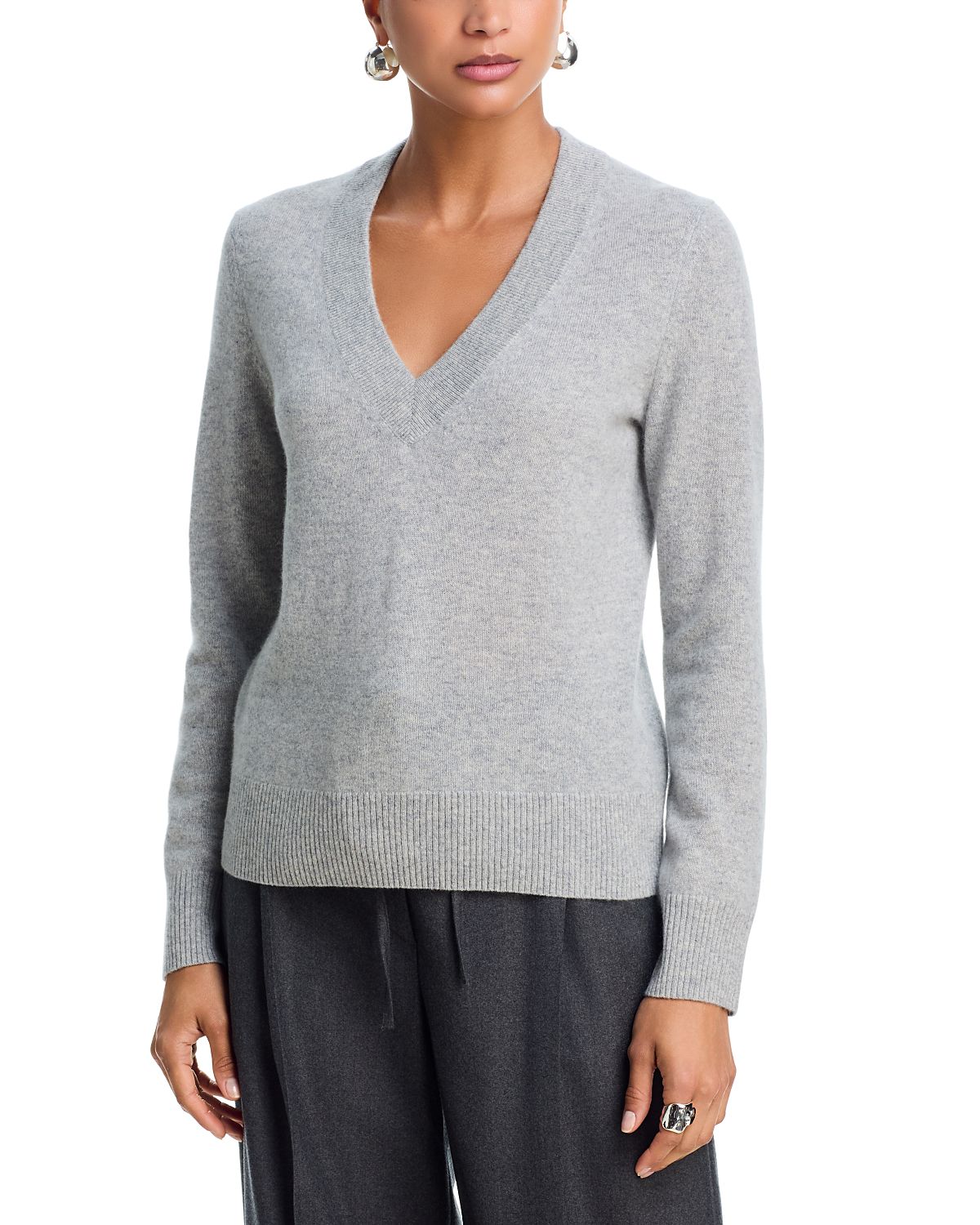 Aqua 100% Cashmere V Neck Sweater - Exclusive