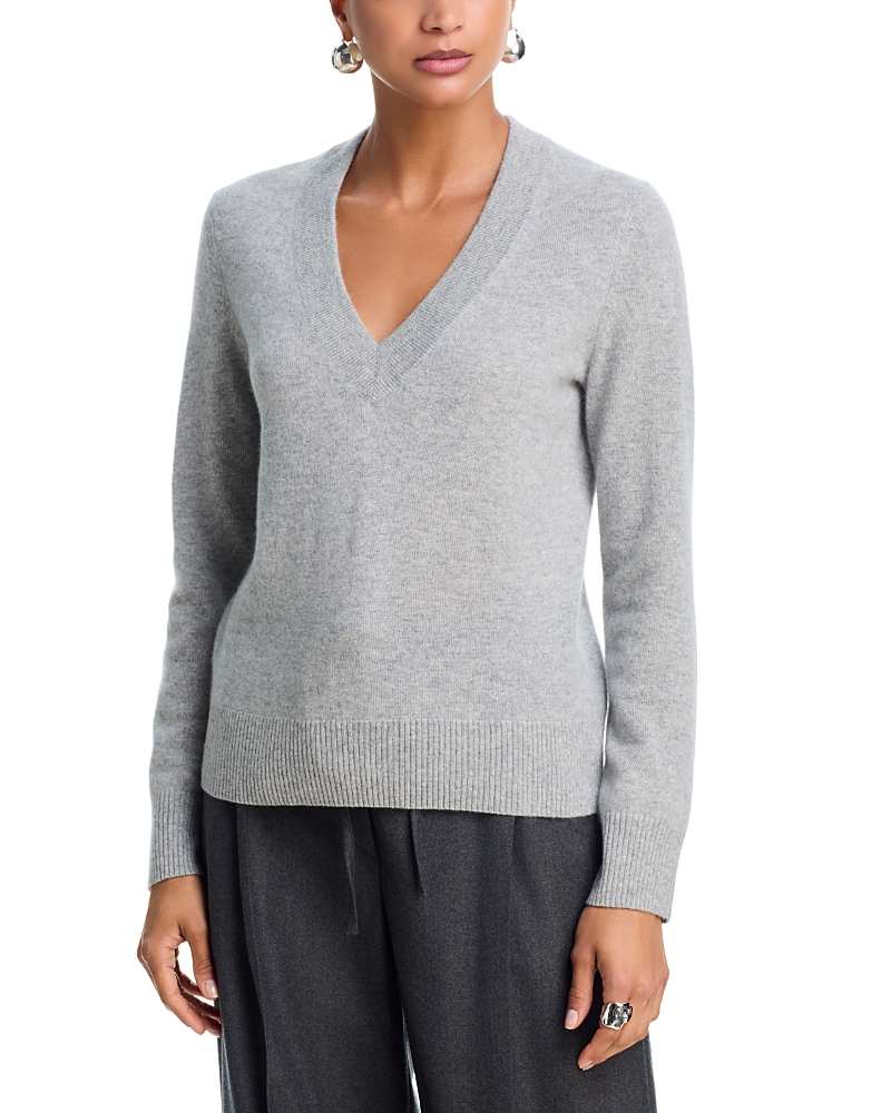 Aqua 100% Cashmere V Neck Sweater - Exclusive
