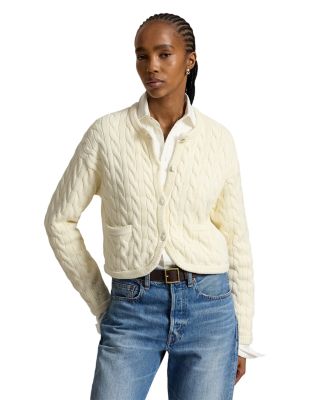 Cable Knit Cotton Blend Cardigan