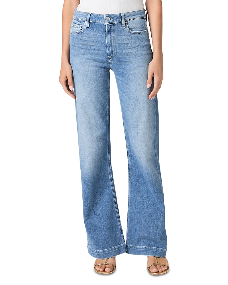 Paige Leenah High Rise Bow Leg Jeans in Cinerama