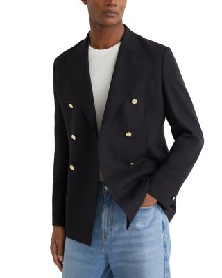 Classic Fit Double Breasted Hopsack Blazer