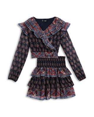 Girls' Long Sleeved Ruffled Top & Ruffled Mini Skirt, Big Kid - Exclusive