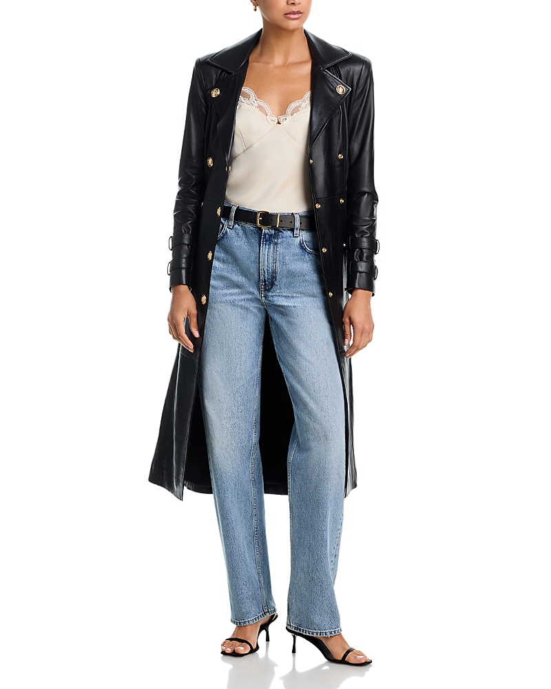L'Agence Celina Leather Trench Coat