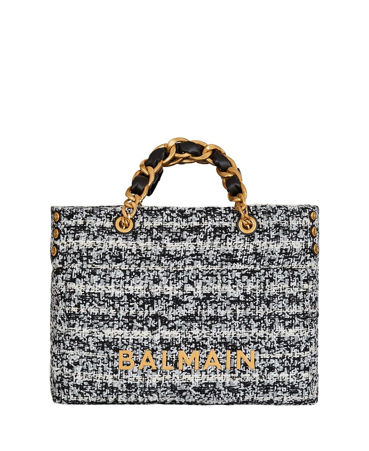 Balmain 1945 Soft Tweed Tote Bag