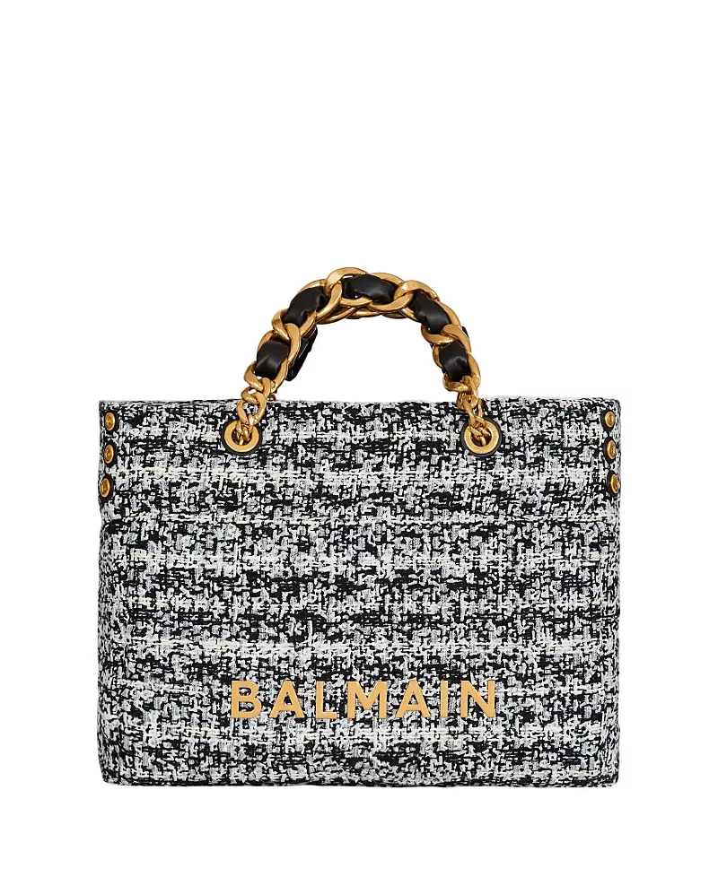 Balmain 1945 Soft Tweed Tote Bag