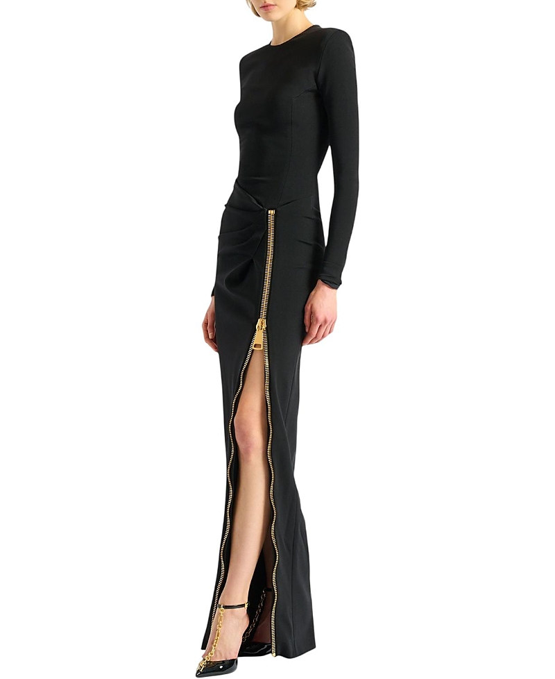Balmain Long Slit Dress with Zip