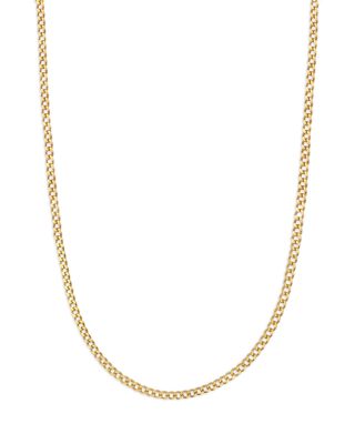 Men's 18K Gold-Plated Stainless Steel Cuban Link Chain Necklace, 22"