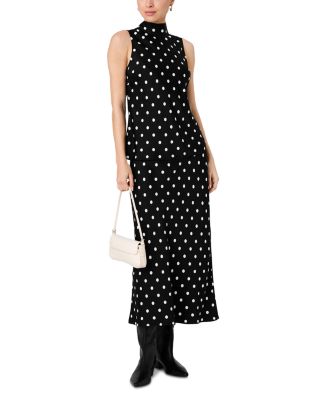 Ennis Polka Dot Sleeveless Bow Top & Ennis Satin Polka Dot Midi Skirt