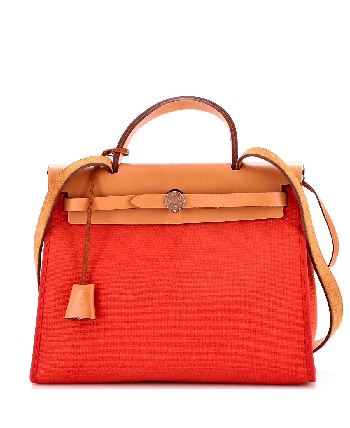 Pre-Owned HERMES 31 Herbag Zip Leather and Toile